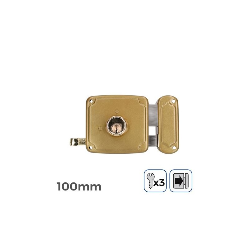CERRADURA A DERECHA 100MM 3 LLAVES