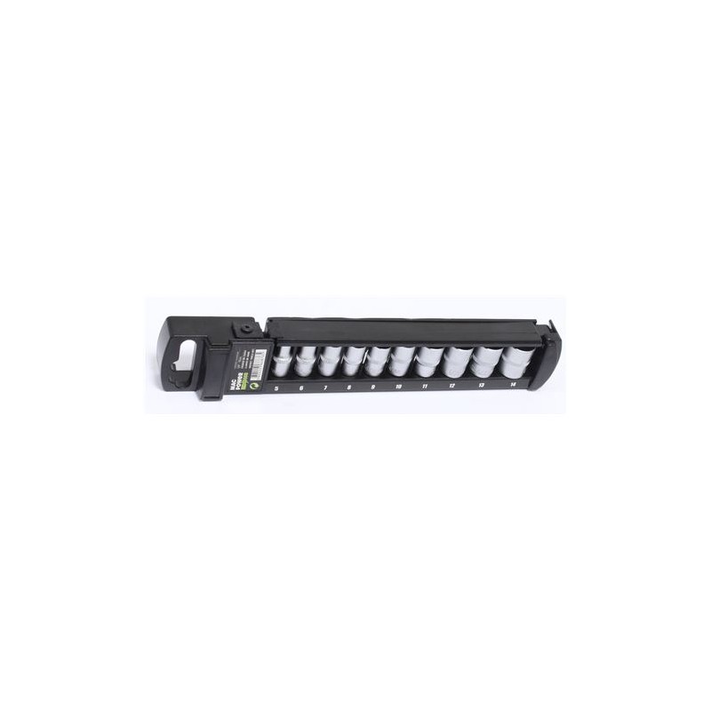 JUEGO DE VASOS 1/4" CRV 10 PCS MAC POWER