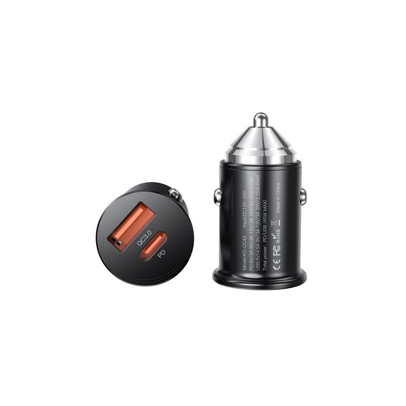 CARGADOR MECHERO CC43 QC 3.0 45W XO