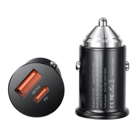 CARGADOR MECHERO CC43 QC 3.0 45W XO