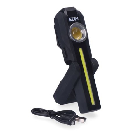 LINTERNA TALLER REDONDA CON IMAN LED 200+200+50 LUMEN