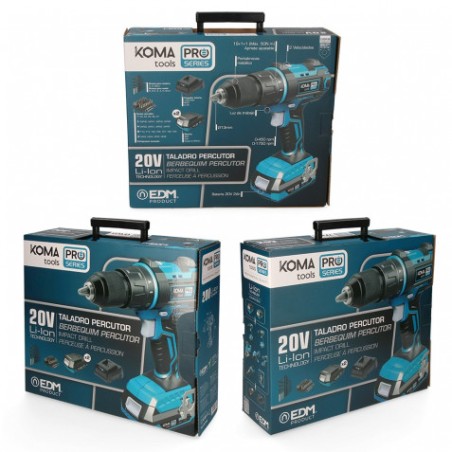 TALADRO PERCUTOR / ATORNILLADOR 20V | 2 BATERIAS 20V KOMA TOOLS PRO EDM