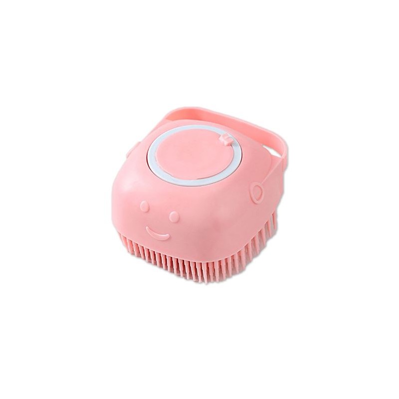 CEPILLO DISPENSADOR CHAMPU MASCOTAS ROSA
