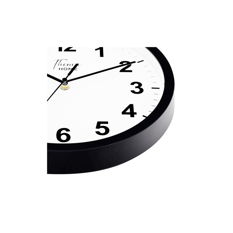 RELOJ DE PARED NEGRO ESFERA BLANCA