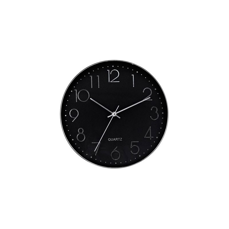 RELOJ DE PARED PLATEADO ESFERA NEGRA...