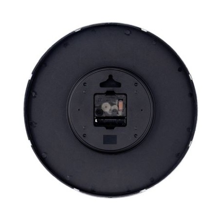 RELOJ DE PARED PLATEADO ESFERA NEGRA CON RELIEVE