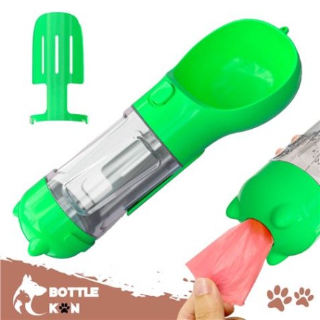 BOTELLA MULTIFUNCIÓN MASCOTAS BIWOND BOTTLE KAN VERDE