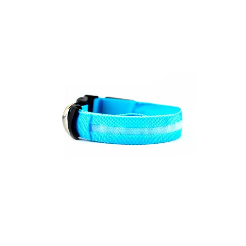 COLLAR MASCOTAS LED AZUL TALLA M BIWOND
