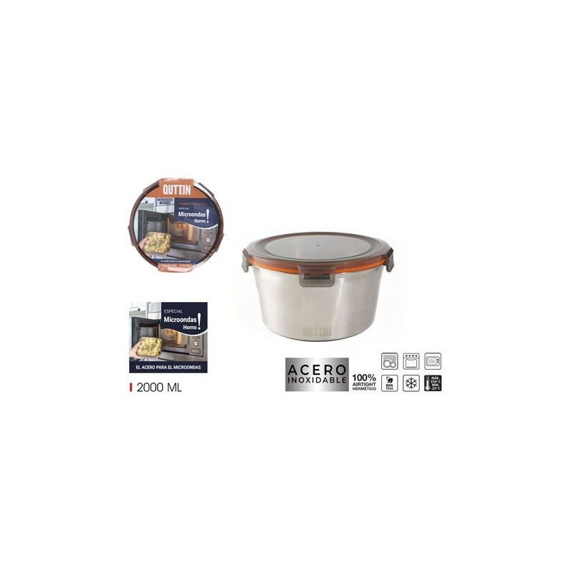 TUPPER ACERO INOXIDABLE 2 LITROS APTO...