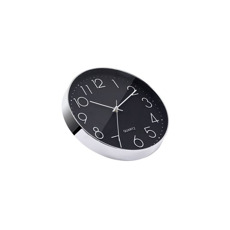 RELOJ DE PARED PLATEADO ESFERA GRIS...