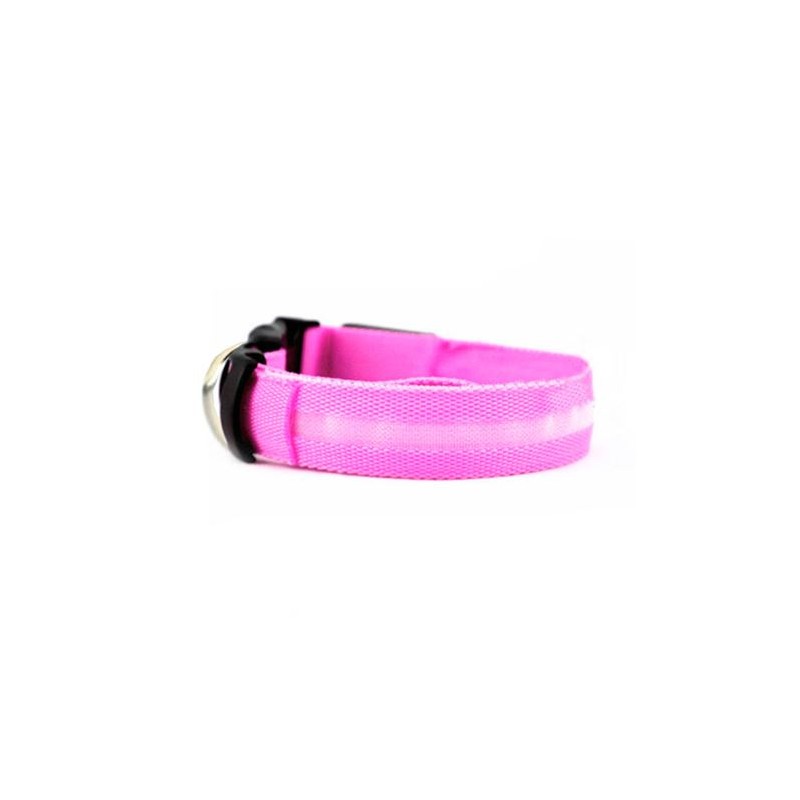 COLLAR MASCOTAS LED ROSA TALLA L BIWOND