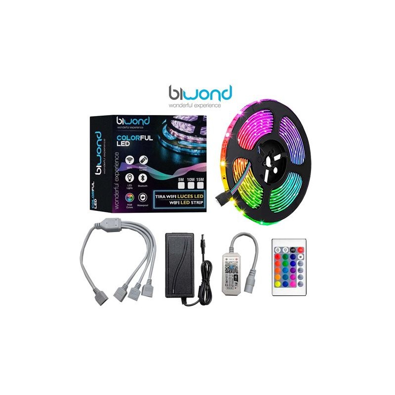 TIRA LED RGB WIFI 15M COLORFUL BIWOND