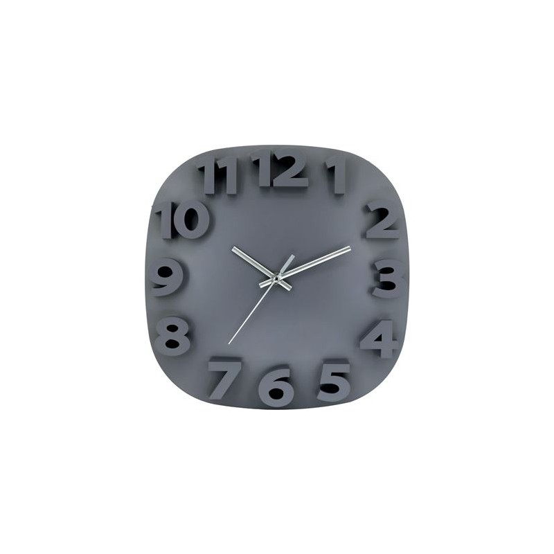 RELOJ DE PARED 3D CUADRADO GRIS 30.5CM