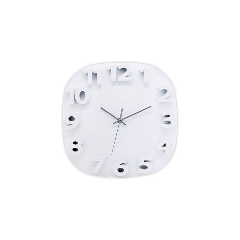 RELOJ DE PARED 3D CUADRADO BLANCO 30.5CM
