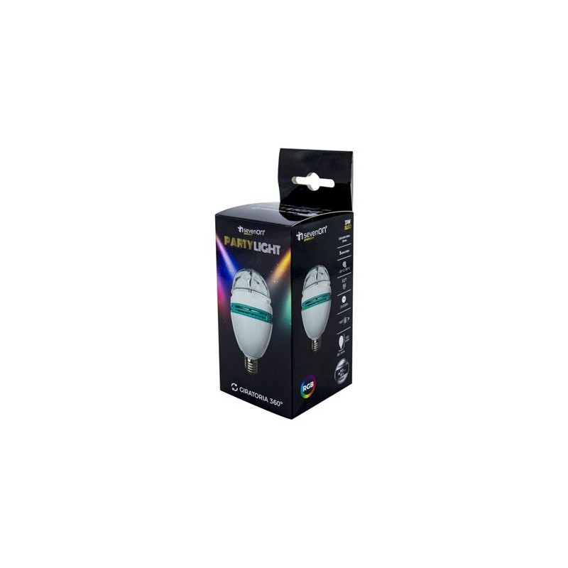 BOMBILLA LED RGB PARTY E27 3W 360º