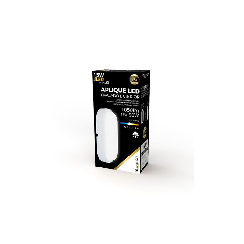 APLIQUE LED EXTERIOR OVALADO 15W...