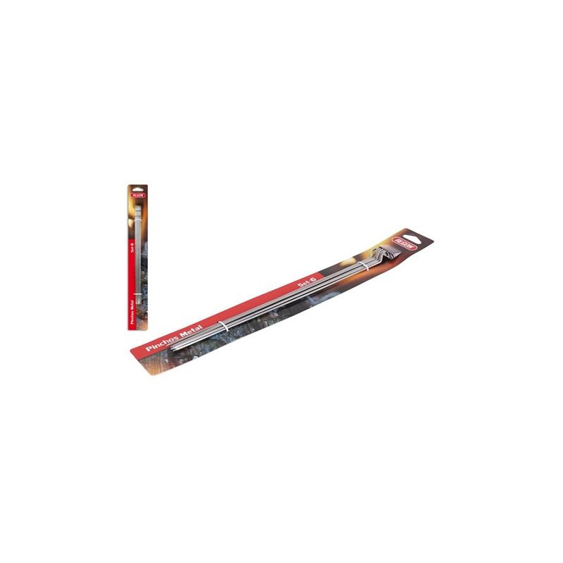 SET 6 PINCHOS METAL 35X2CM ALGON
