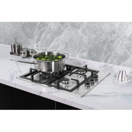 PLACA A GAS PARA ENCASTRAR ACERO INOX MX-ONDA