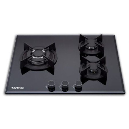 PLACA A GAS PARA ENCASTRAR CRISTAL NEGRO MX-ONDA