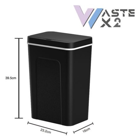 CUBO DE BASURA INTELIGENTE CON SENSOR 18 LITROS NEGRO
