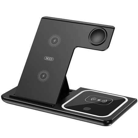 ESTACION DE CARGA TRIPLE INALAMBRICA WX023 15W NEGRA XO - XOWX023BK-1