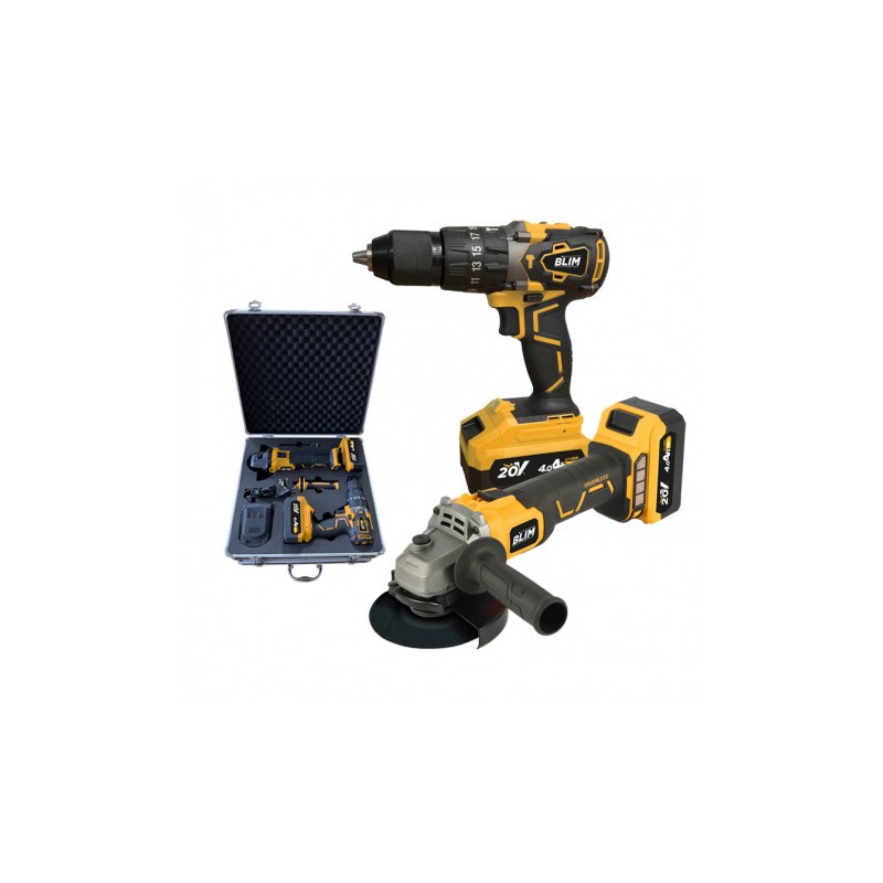 PACK 20V TALADRO PERCUTOR+RADIAL...
