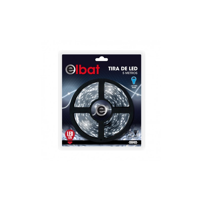 TIRA DE LED 12V 5 METROS LUZ FRIA ELBAT