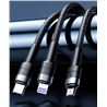 CABLE NBQ191 CARGA RAPIDA 40W 3 EN 1 | MICRO + TIPO C + LIGHTNING A USB XO - XONBQ191-1