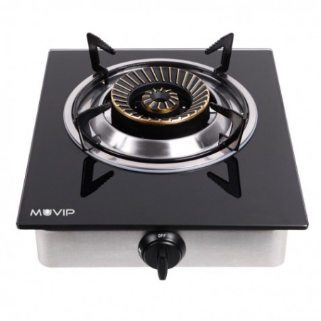 COCINA GAS INOX 1 FUEGO CRISTAL TEMPLADO MUVIP