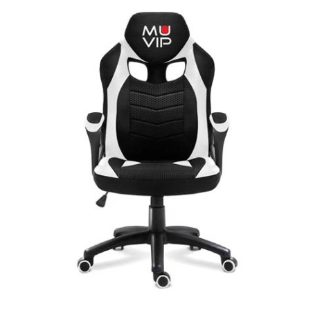 SILLA GAMING GM1300 TELA NEGRO / BLANCO MUVIP