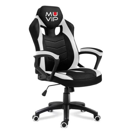 SILLA GAMING GM1300 TELA NEGRO / BLANCO MUVIP