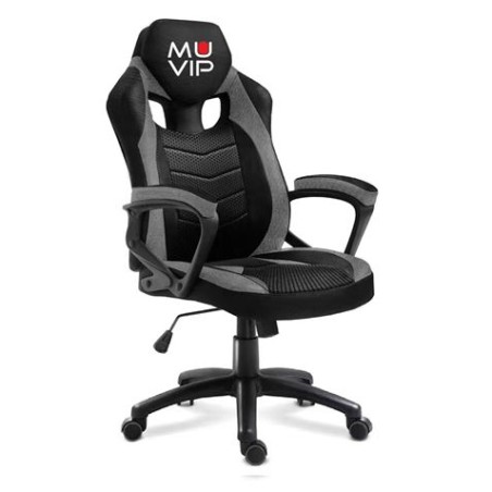 SILLA GAMING GM1300 TELA NEGRO / GRIS MUVIP