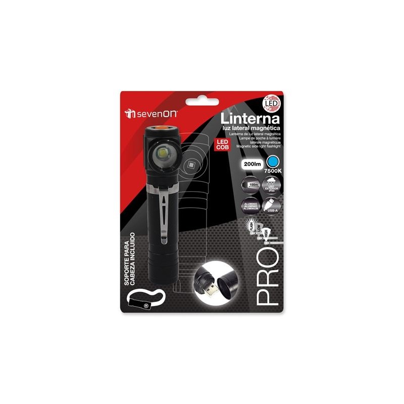 LINTERNA LED LATERAL MAGNETICA 200LM...