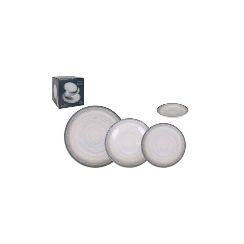 VAJILLA PORCELANA YVORY 18PCS OCEAN