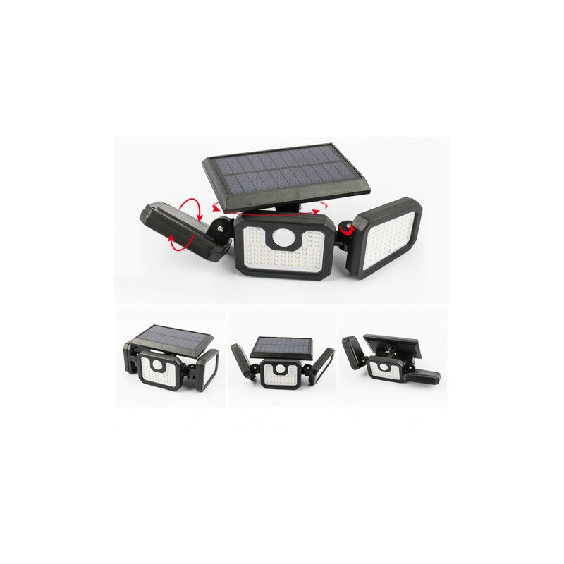 FOCO SOLAR TRIPLE CON SENSOR 800LM ELBAT