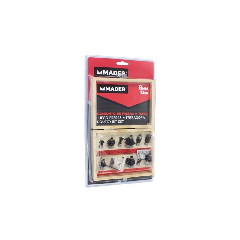 JUEGO 12 PCS FRESAS 8MM PARA MADERA...