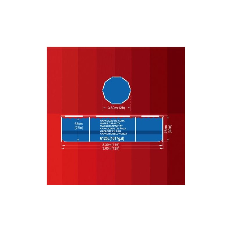 PISCINA TUBULAR 3,6 X 0,76 M iWORK