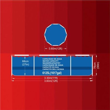 PISCINA TUBULAR 3,6 X 0,76 M iWORK