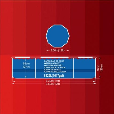 PISCINA TUBULAR 3 X 0,76 M iWORK