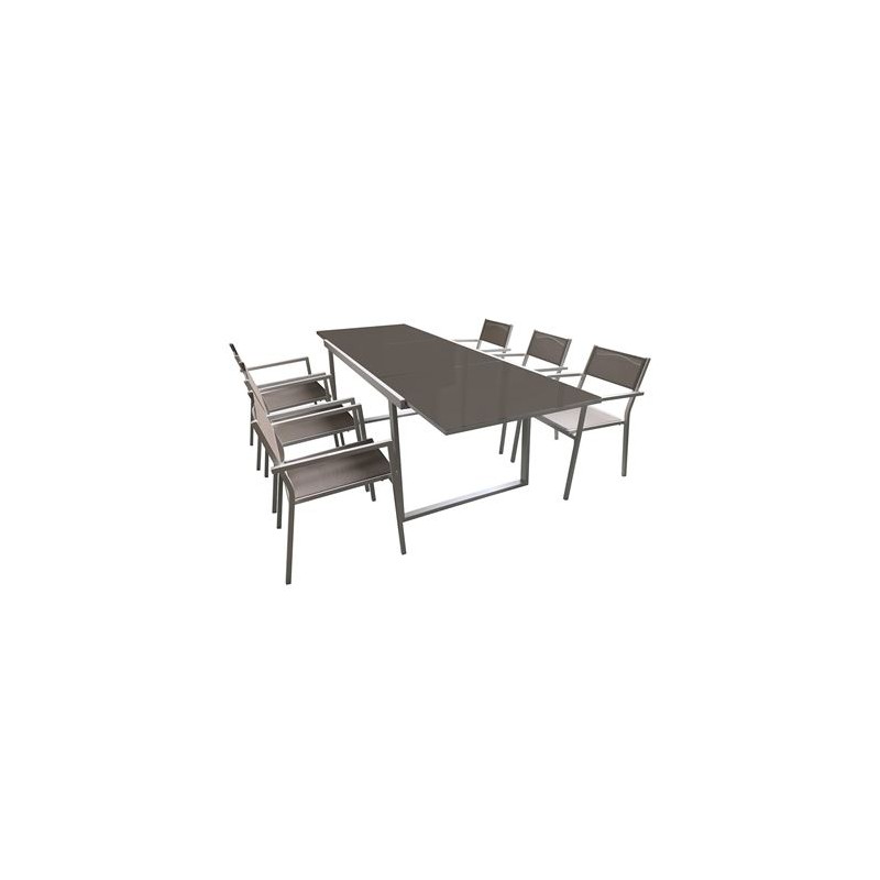 CONJUNTO ALUMINIO MESA EXTERIOR + 6...