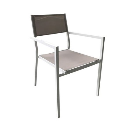 CONJUNTO ALUMINIO MESA EXTERIOR + 6 SILLAS CON BRAZOS