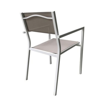 CONJUNTO ALUMINIO MESA EXTERIOR + 6 SILLAS CON BRAZOS