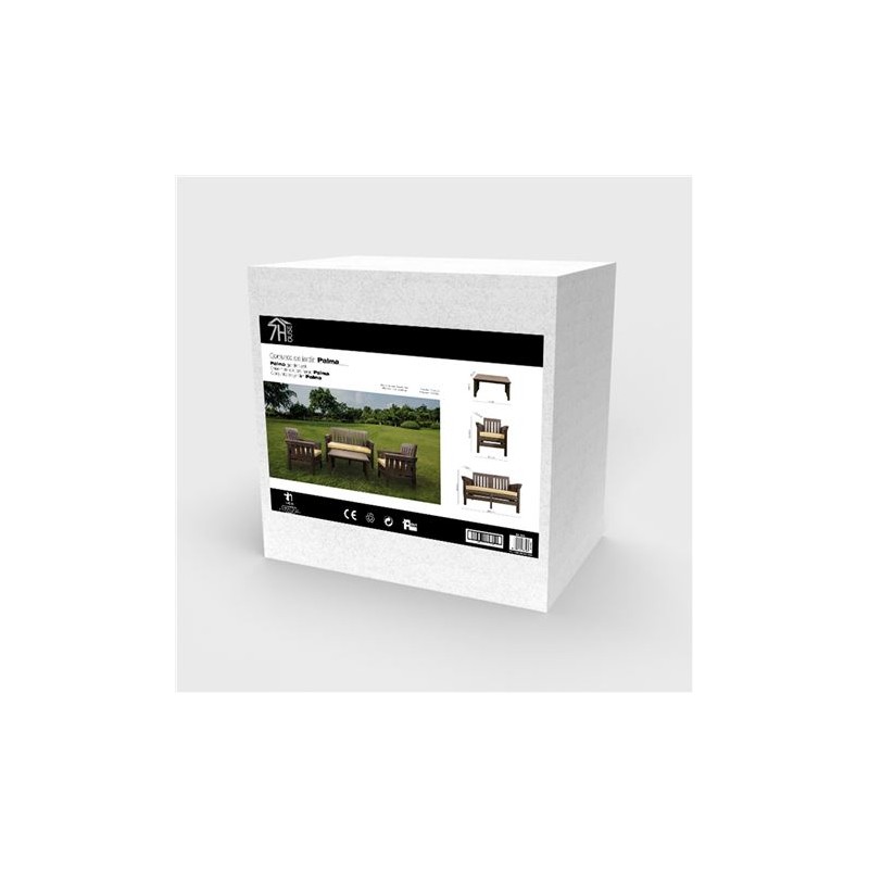 CONJUNTO DE JARDIN PALMA MARRON MESA...