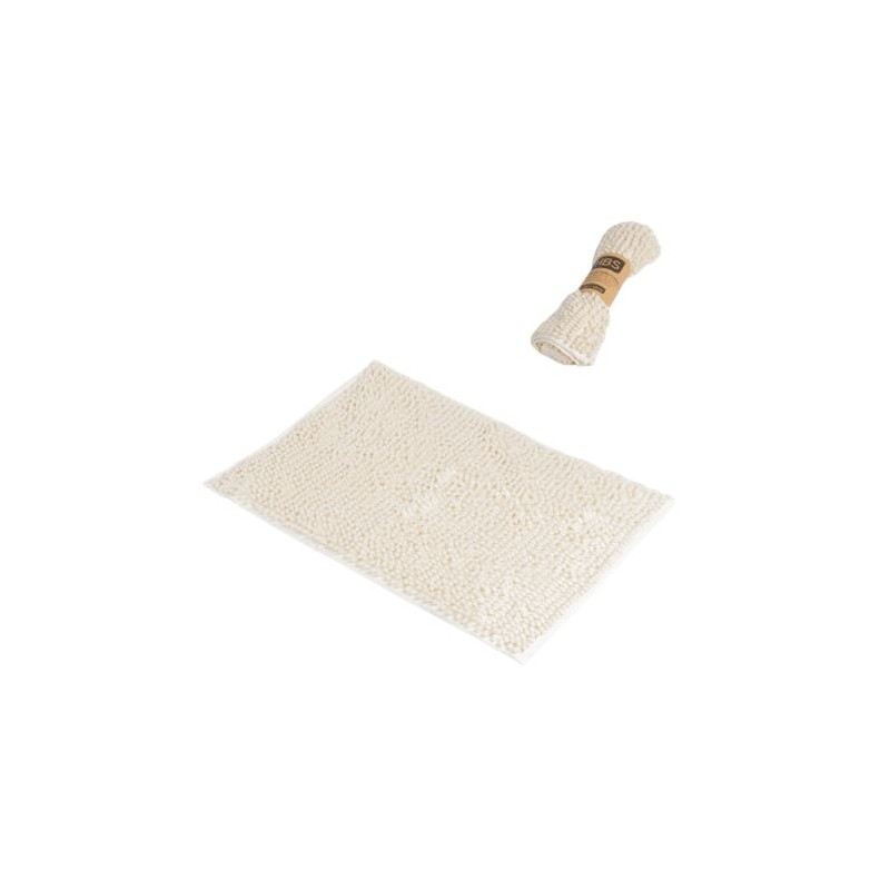ALFOMBRA BAÑO CHENILLA 60x40 BEIGE HBS