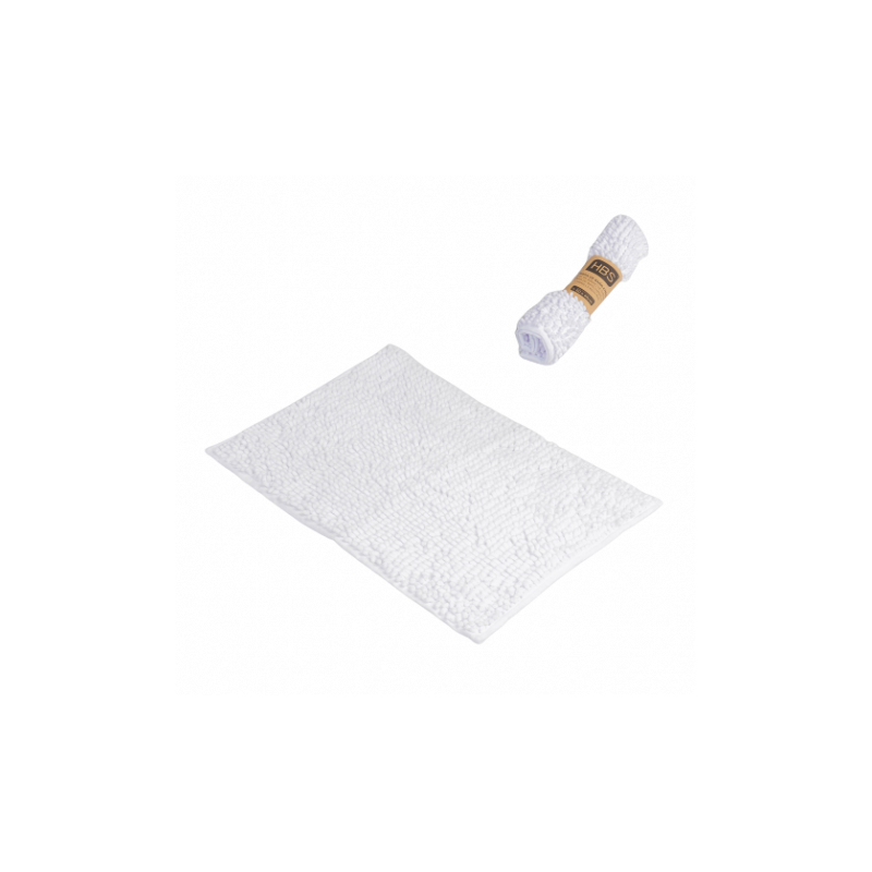 ALFOMBRA BAÑO CHENILLA BLANCO 60X40 HBS