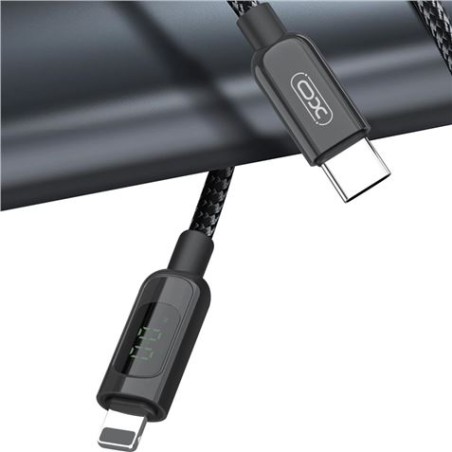 CABLE NBQ203A LIGHTNING A TIPO C 20W | DISPLAY LED NEGRO XO