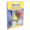 JUEGO 4 CEPILLOS ACERO LATONADO SINDEX - 85404