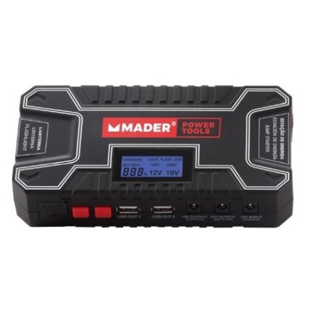ARRANCADOR BATERIAS 12Ah + MINI COMPRESOR MADER