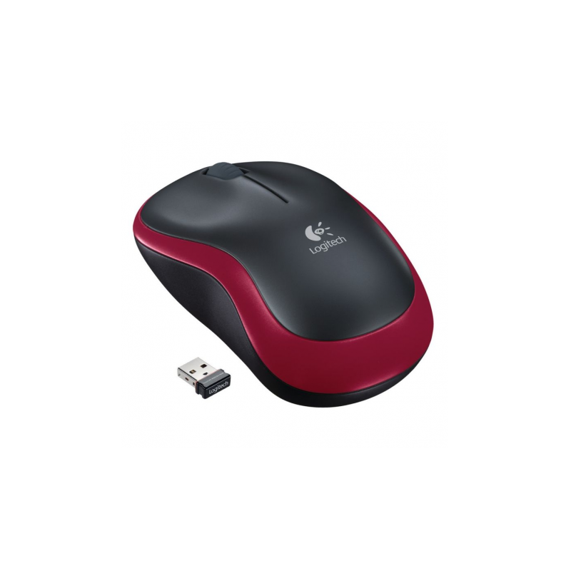 RATON OPTICO LOGITECH M185 WIRELESS ROJO