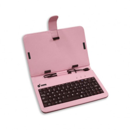 FUNDA KEYCOVER PARA TABLETS 7" CON TECLADO ROSA CROMAD